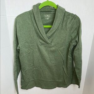 L.L. Bean Green Cowl Neck Sweater